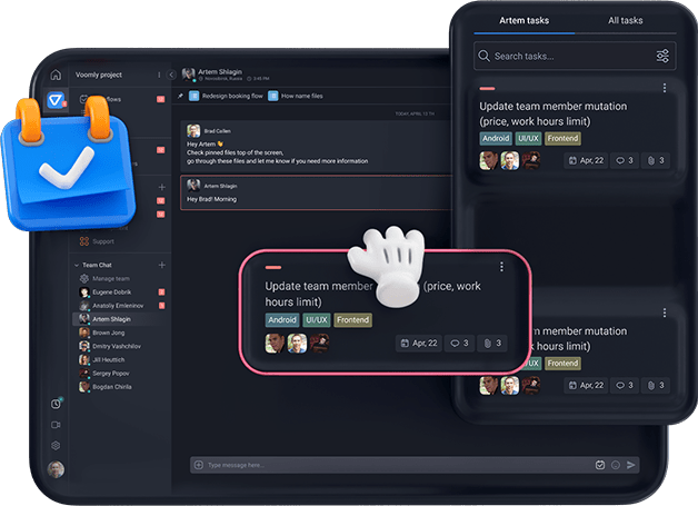 Illustration image of Teamly Chat to Easily View & Discuss Team Tasks